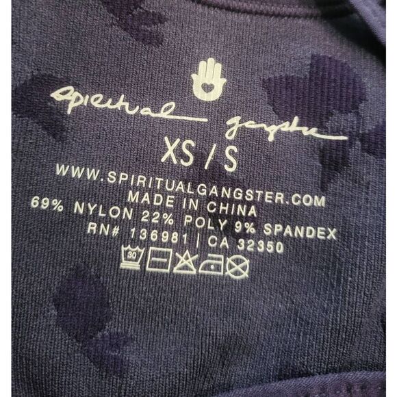 Spiritual Gangster Bra Women's Small Blue Lemon Flow Seamless Brami Jacquard - Picture 4 of 4